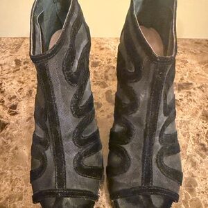 Style & Co. Black Ankle Suede & Mesh Booties